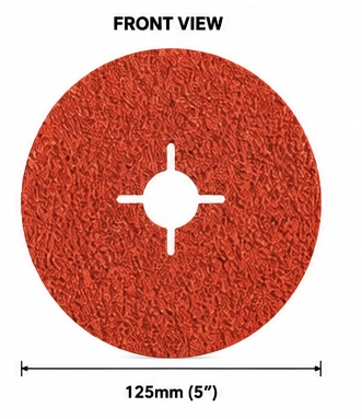 5 inch 125mm Zirconia Fiber Disc front view