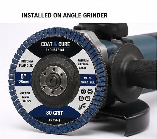 Installed on angle grinder